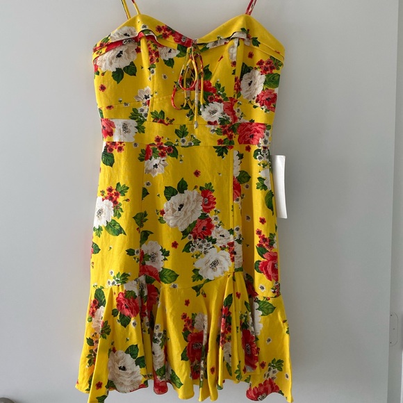 NWT Ever New “Ella Lace Up” Linen Blend Dress - Size 4 - Picture 4 of 7